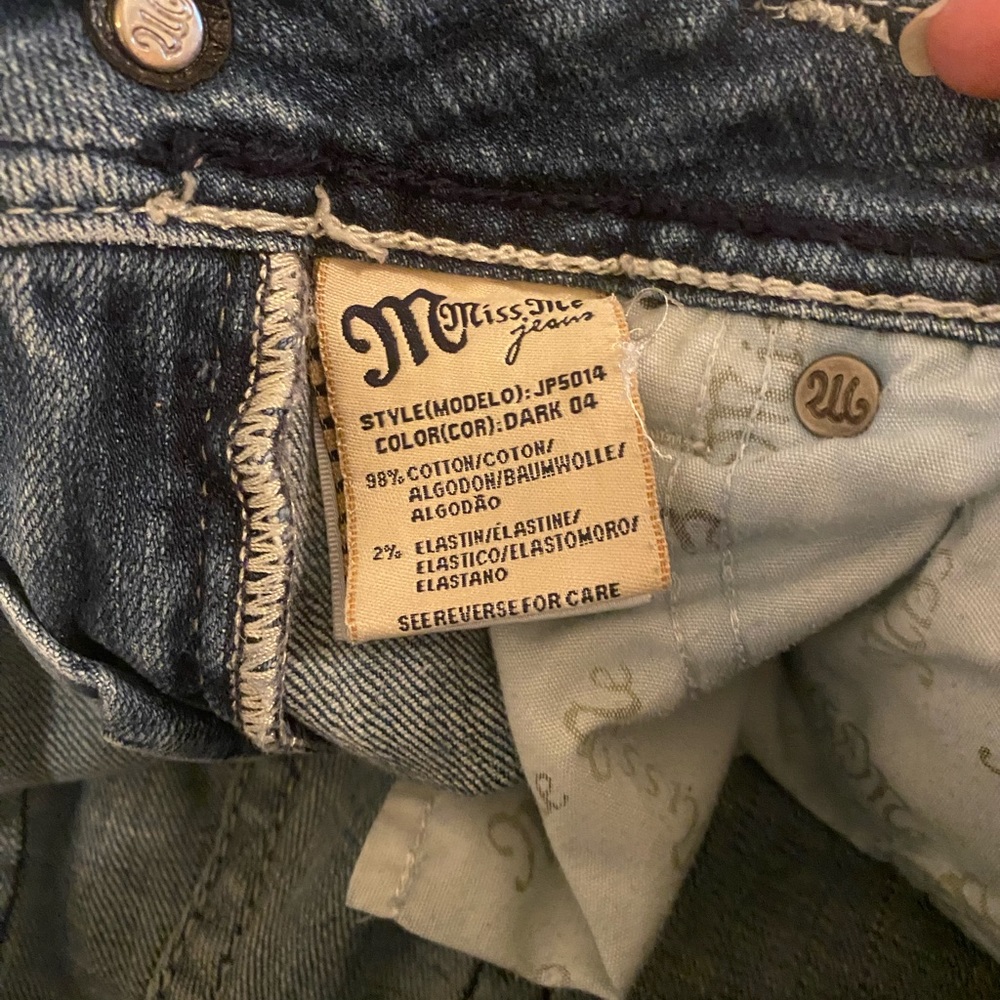 Miss Me	Low-Rise Distressed 5 Pocket Boot Cut Jeans - Picture 9 of 10